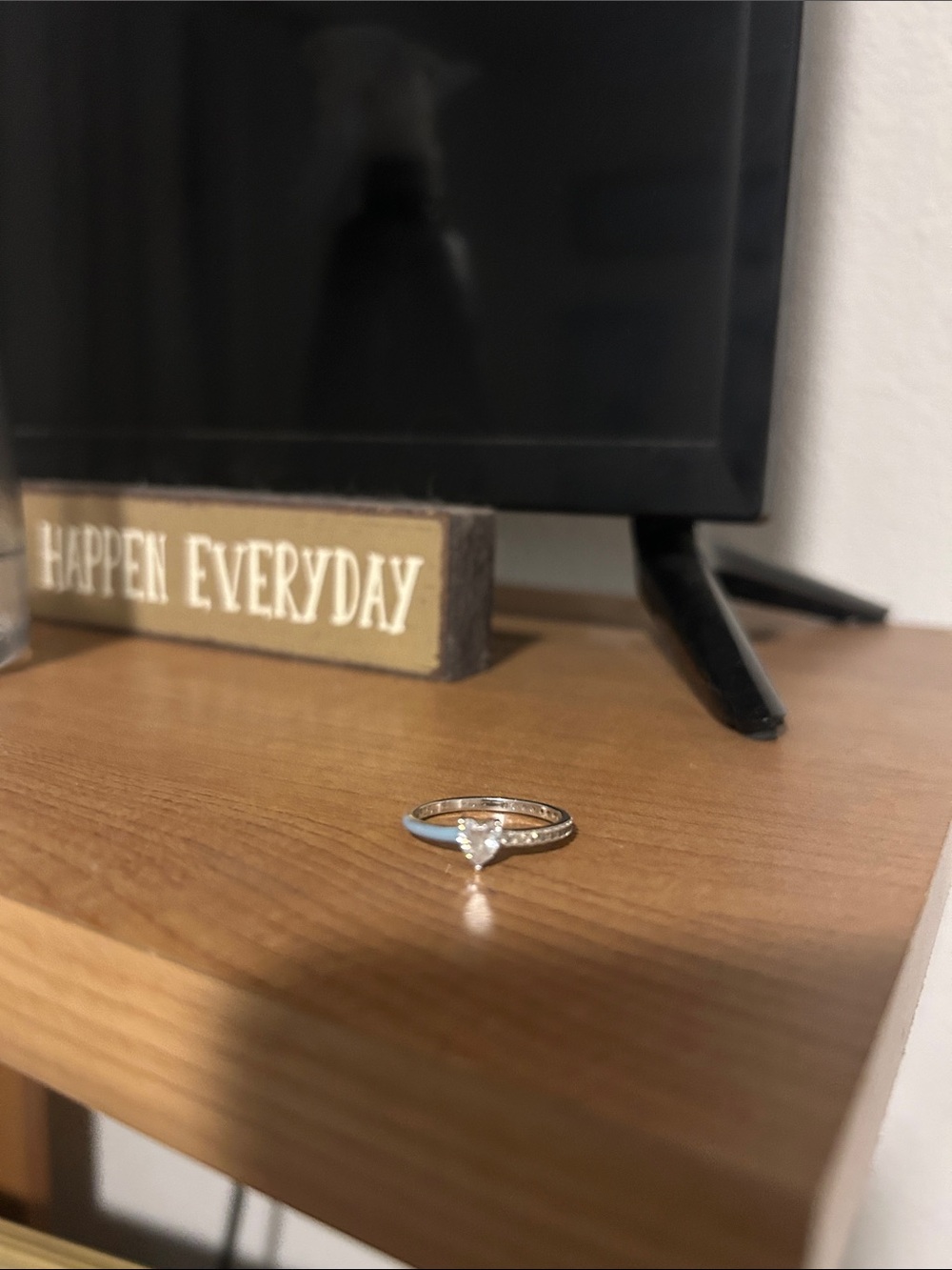 Delicate “love me until I’m me again”  Ring in Silver and baby blue